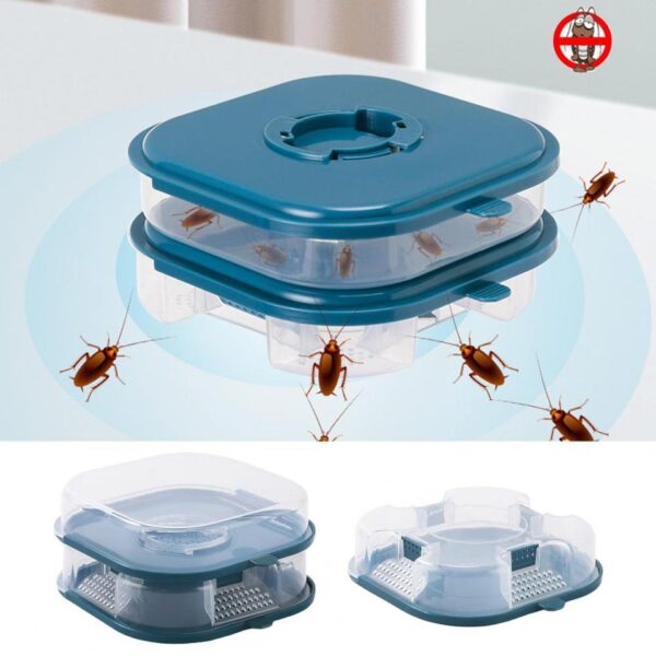 Cockroach Trap Transparent Cover Wide Entrance Porous Design 360 Degree All Round Lure Cockroach Catch Box Killer Kitchen Supply - Image 4