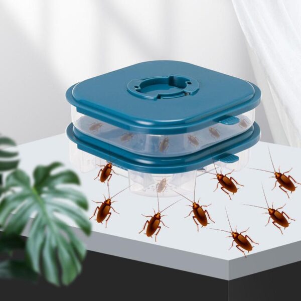 Cockroach Trap Transparent Cover Wide Entrance Porous Design 360 Degree All Round Lure Cockroach Catch Box Killer Kitchen Supply - Image 2